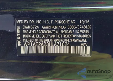 2017 Porsche Cayenne E-Hybrid S Platinum Edition from USA, damaged, VIN WP1AE2A23HLA71624